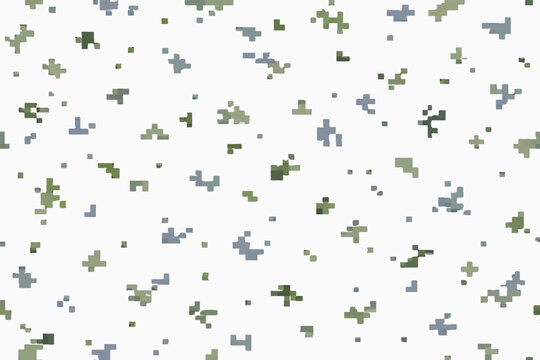 Minimalist Digital Camouflage Seamless Pattern Vector Light Pixelated Abstract Background