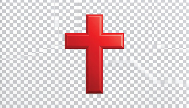 Red Cross Symbol Christian Religion Icon.