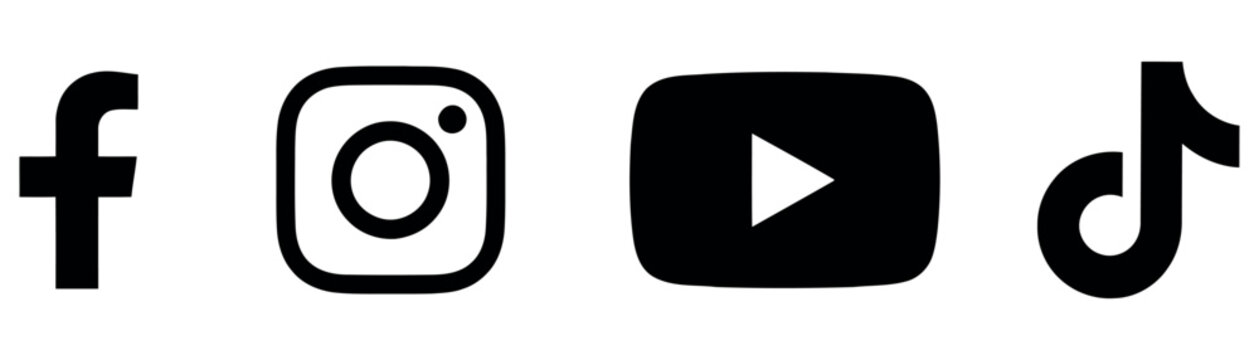 2026 Social Media Icons Collection Featuring Facebook Instagram YouTube and TikTok Logo icons