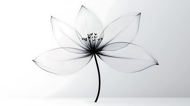 Delicate, translucent lotus flower design