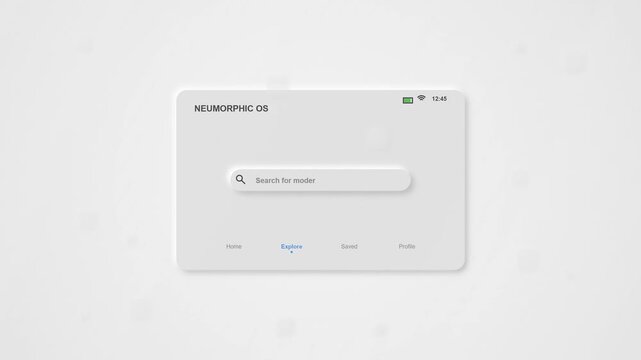 Neumorphic UI Search Bar Animation - Modern Interface Motion Design