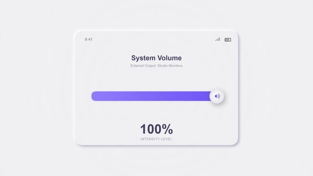 Neumorphic Volume Slider UI Animation - Adjusting System Sound Level
