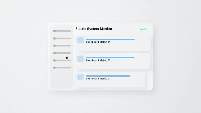 Neumorphic UI Dashboard Monitoring Animation with Cursor Interaction