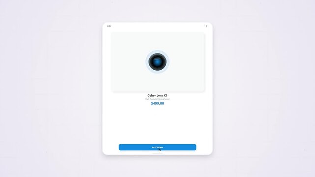 Neumorphic UI Animation: Digital Interface Interaction with Button Click