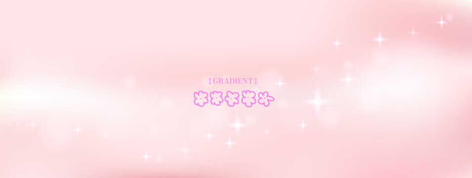 Pink pastel background with sparkle glitter and soft aura glow. Dreamy gradation vector with cute flower bloom and candy shimmer. Bright pink pastel for social post or romantic event invitation