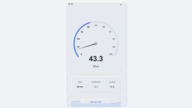 Speedometer UI Animation: Neumorphic Design, Network Speed Test