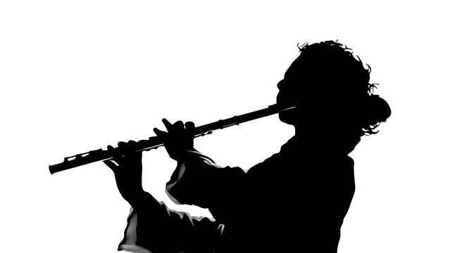 Silhouette of person holding large tree branch outdoors.
