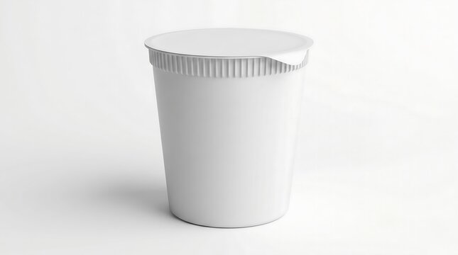 Blank food container mockup, instant noodles or yogurt container template in white background