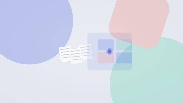 cobalt blue and mint AI automation workflow flat design loop