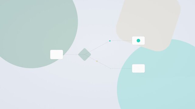 green and turquoise AI automation workflow flat design loop