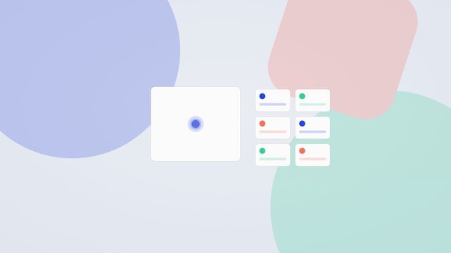 cobalt blue and mint AI automation workflow flat design loop