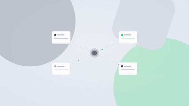 charcoal and green AI automation workflow flat design loop