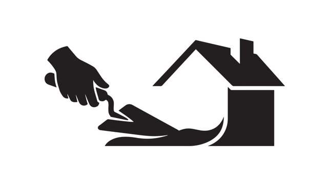 Hand Pouring Water Into a House Foundation Symbolizing Home Care and Maintenance Featuring Symbol, Pour, Liquid with Repair