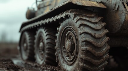 Fototapeta premium Military vehicle of the second world war in close up