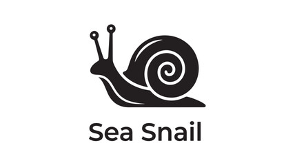 Snail in Ocean Waves Icon with Spiral Shell, Simple Flat Design for Sea Life, Marine Biology, Science Education Concept © RASHIDAPARVIN