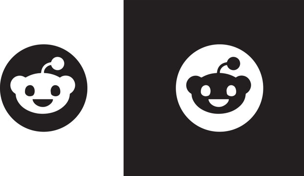 Reddit logo icon outline and solid style, modern social media UI UX design, editorial use only vector symbol