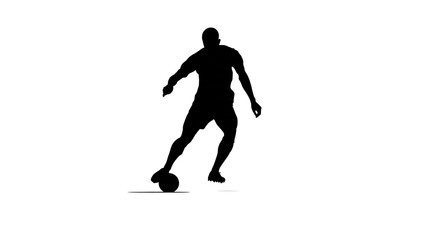 Obraz premium Solitary runner in motion against stark background silhouette.