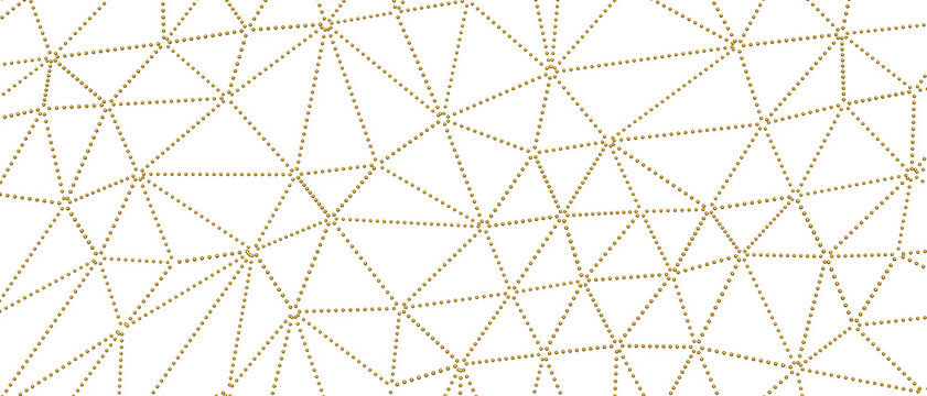 Intricate golden triangular network abstract background design for modern technology concepts.