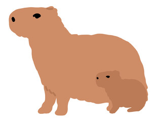 Fototapeta premium Cute capybara character illustration
