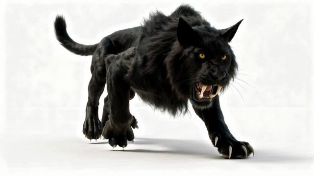 Feline predator alone in image