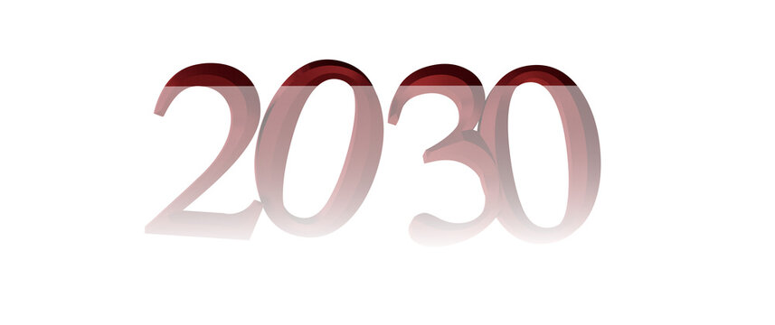 Stylish graphic with the number 2030, perfect for future vision, planning, and design. Clean and modern design. Great fo