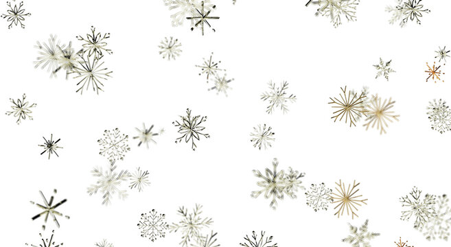 Abstract snowflake pattern on white background. Christmas winter snow texture design for holiday se