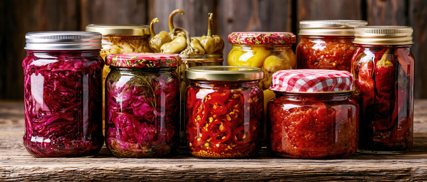 Assorted Homemade Preserves in Glass Jars &ndash; AI Generative