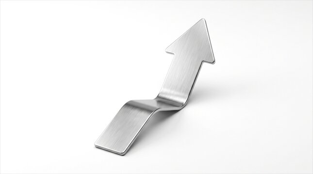 Bent Arrow Pointing Upward Success Concept