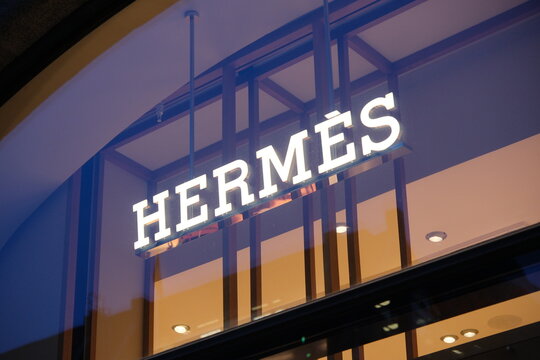 Stockholm, Sweden-Nov.27th 2025: Herm&egrave;s brand logo store sign