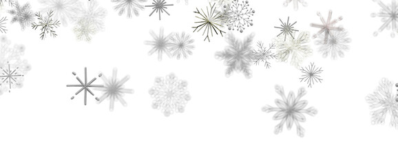 Fototapeta premium Beautiful falling snowflakes create a serene and magical winter wonderland atmosphere