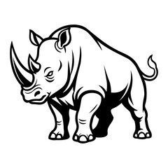 Fototapeta premium Rhino Illustration Character Vector Logo Template