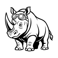 Fototapeta premium Rhino Illustration Character Vector Logo Template