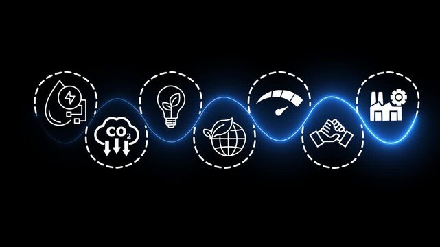 LCA, Life cycle assessment concept on the transparent background. Carbon footprint evaluation and environmental impact assessment related to product value chains. Motion graphics of life cycle idea.4k