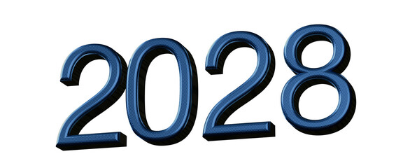 3D render of the year 2028 in blue, perfect for holiday greetings and new year promotions. © vegefox.com