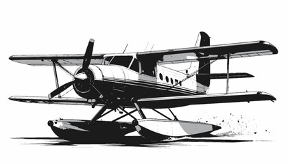 Vintage Seaplane Float Plane Aircraft. © Ikhsan