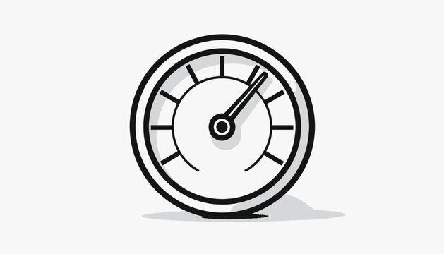 Simple Black and White Clock Face.