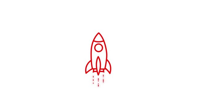 Rocket liner icon animation on a transparent background. . 4k video animation