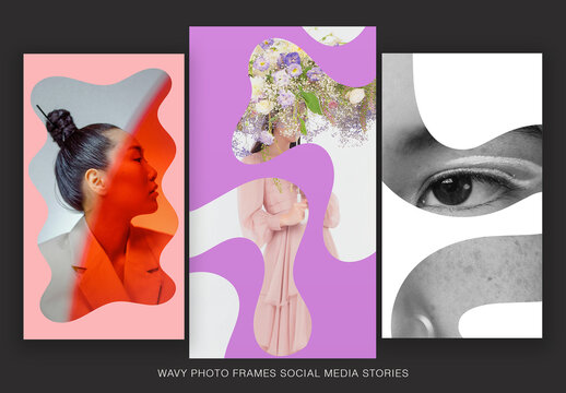 Wavy Photo Frames Social Media Template