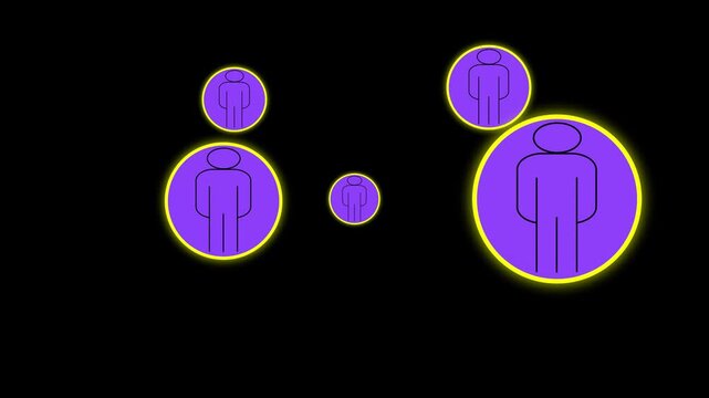 People group animation indexes individual corporate account signs. Connected people group animation outlines team members. Corporate people group animation tracks staff personnel loops.