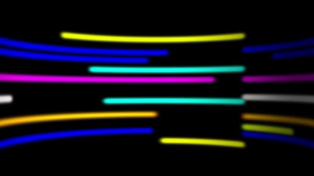 Abstract animation shifts blurry colorful light paths. Curved abstract animation streaks spectrum color lines. Minimal abstract animation loops creative presentation banner templates.