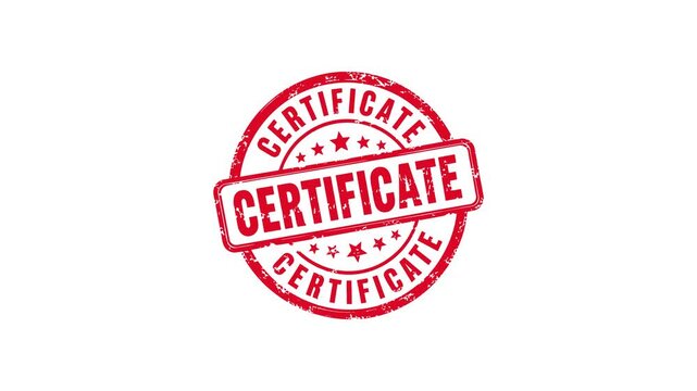 Certificate red stamp animation video