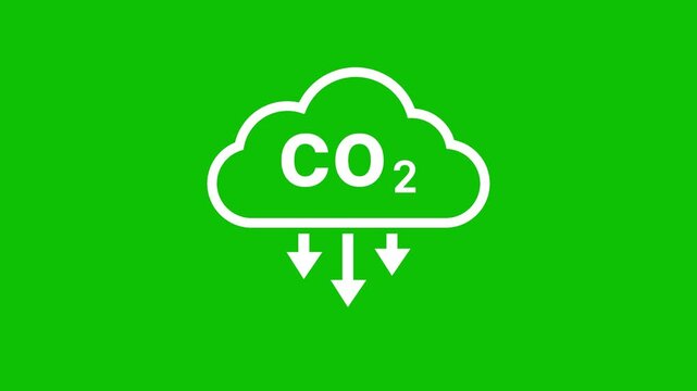 Carbon emission reduction cloud animation video