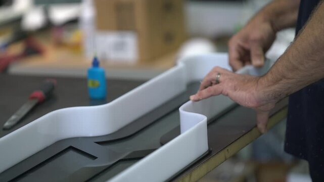 Applying Silicone Adhesive to Install Acrylic Letters on Signage Panel