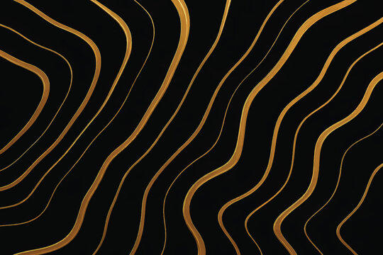 Luxury black marble background with elegant parallel golden metallic veins.