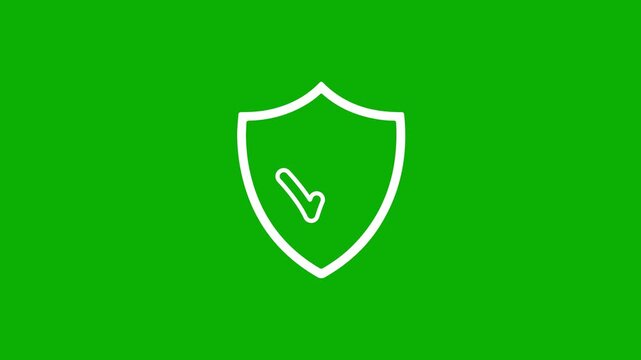 Protection shield with check mark animation video