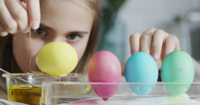 woman with easter eggs