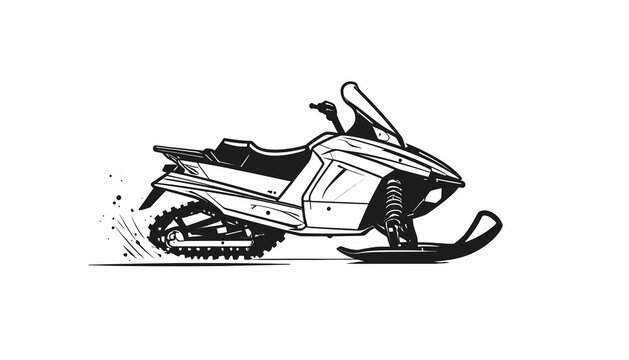 Snowmobile Vehicle Winter Recreation Transport.