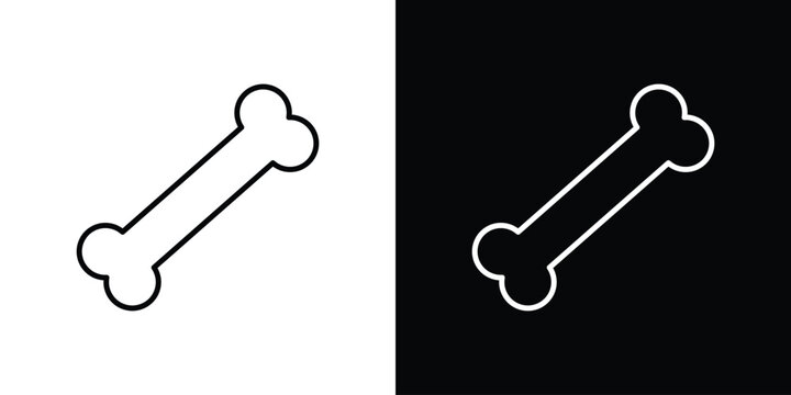 Bones icon Line drawing illustrations in black and white