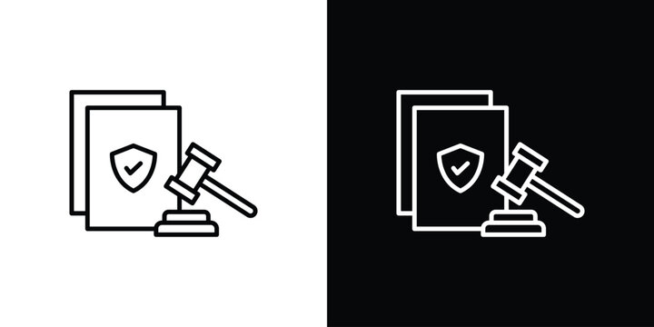 Code of conduct icon Line drawing illustrations in black and white