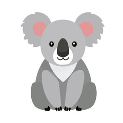 Koala, flat 2D graphic illustration in a modern minimal style, isolated on a white background. © Antoni